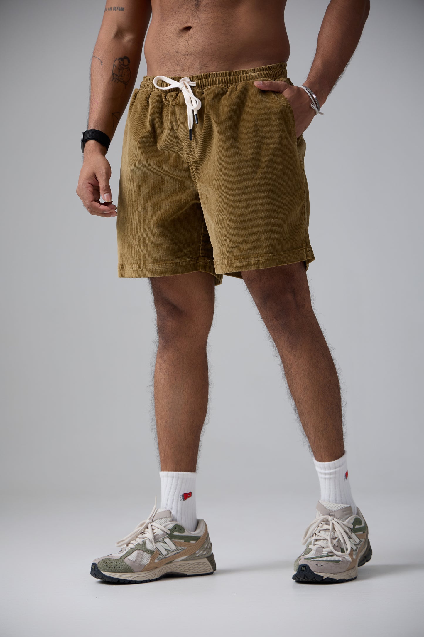 Corduroy Elastic Waist Short