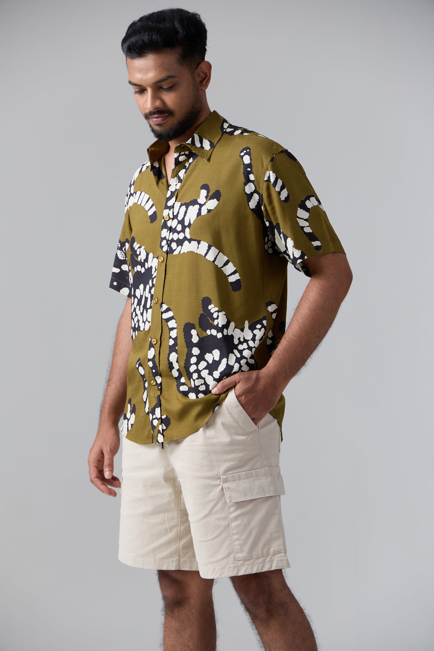 Cabana short sleeve shirt in Cat print